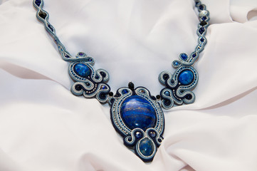  necklace with blue oval