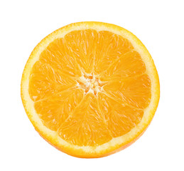 Ripe orange on white background. Fresh citrus fruit