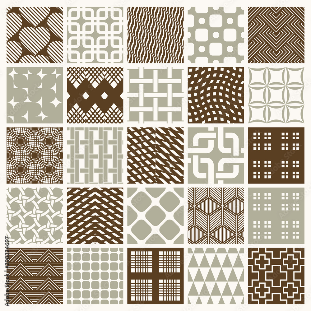 Poster vector graphic vintage textures created with squares, rhombuses and other geometric shapes. seamless
