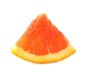 Slice of citrus fruit on white background
