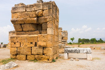 Ancient Greek ruins built with stone blocks
