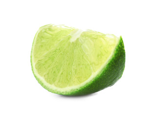 Slice of citrus fruit on white background