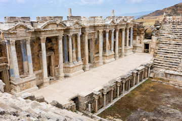 The columns on the Greek theatre at Hierapolis