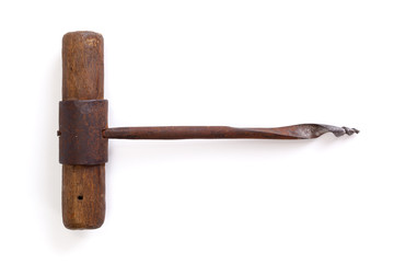 Vintage wooden hand drill