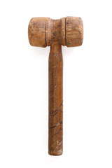 Old fashioned wooden hammer