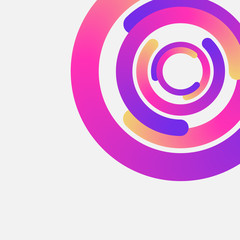 White background with lilac circles pattern.