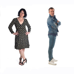 Fototapeta premium full portrait of a woman on white