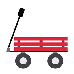 Wagon transportation cartoon character side view isolated on white background vector illustration. - obrazy, fototapety, plakaty