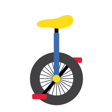 recommend clip art: Unicycle transportation cartoon character side view isolated on white background vector illustration.