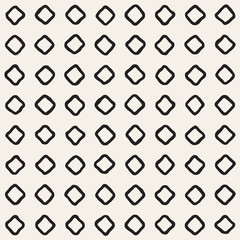 Hand drawn seamless pattern. Abstract geometric shapes background in black and white. Vector ethnic style texture.
