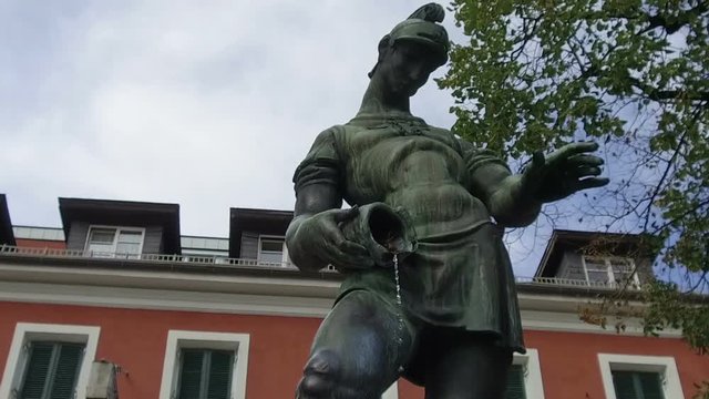 fountain dedicated to San Floriano in the town of Lienz, Austria