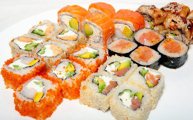 sushi, rolls, for the restaurant menu