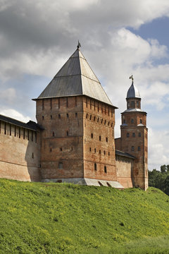 Intercession and Kokui tower in Novgorod the Great (Veliky Novgorod). Russia