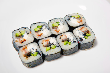 sushi, rolls, for the restaurant menu