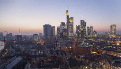 Fototapeta na wymiar Frankfurt am Main cityscape at night