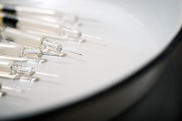 Syringes close up