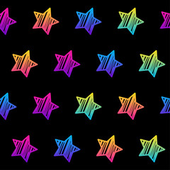 Obraz premium Abstract black and rainbow seamless pattern background.Modern swatch paint for birthday card, party invitation, sale wallpaper, holiday wrapping paper, fabric, bag print, t shirt, workshop advertising