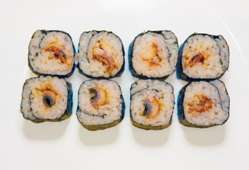 sushi, rolls, for the restaurant menu
