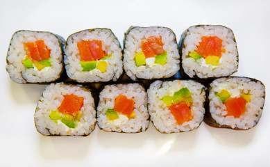 sushi, rolls, for the restaurant menu