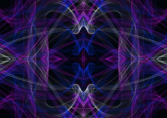 Abstract symmetric art. Mirrored fractal texture background. Fantastic pattern for graphic design production. Good for printed pictures, postcards, posters or covers and artistic print on ceramic.