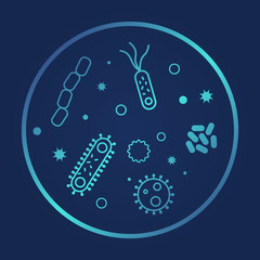 Bacterias  and viruses icons. Vector illustration on dark background