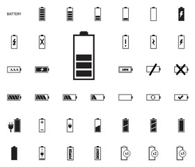 Battery vector illustration icons set.