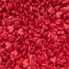 3d rendering hearts pattern backdrop