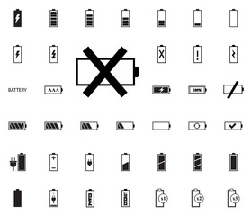 Battery vector illustration icons set.