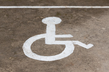 Disabled parking , Handicap only. disabled concept