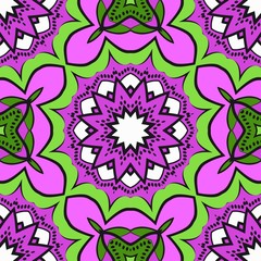 Seamless Floral pattern. Art-deco Geometric background. Modern graphic design. Vector illustration