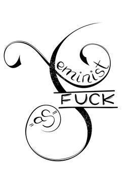 Feminist as fuck .  Feminism poster . Modern handwritten brush lettering. Vector design.
