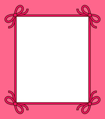 Frame with Bows of Ribbon on Vector Illustration