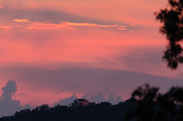 Sunset hidden by interesting clouds