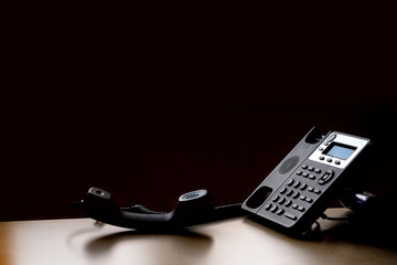 modern landline phone on the table