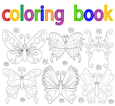  book coloring, butterfly