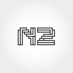 Initial Letter NZ Logo Vector Design