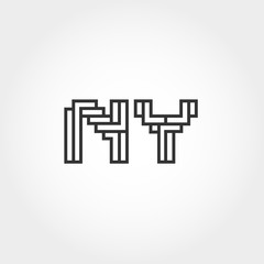 Initial Letter NY Logo Vector Design