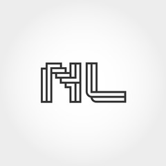 Initial Letter NL Logo Vector Design