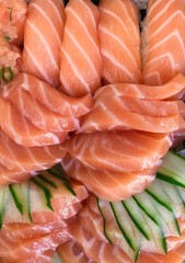 Fresh sushis and sashimis