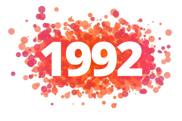 Jahr 1992 - dynamische rote Punkte - obrazy, fototapety, plakaty