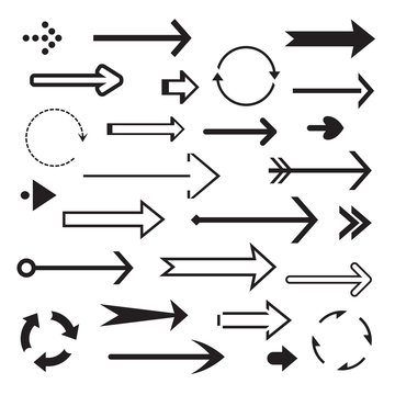 Set of back vector arrows. Illustration and Icon.