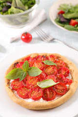 tomato quiche and feta cheese