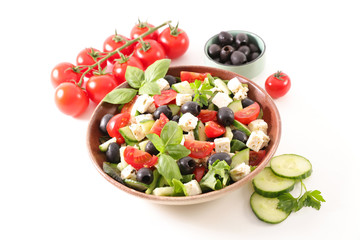 vegetable salad with feta, olive and tomato