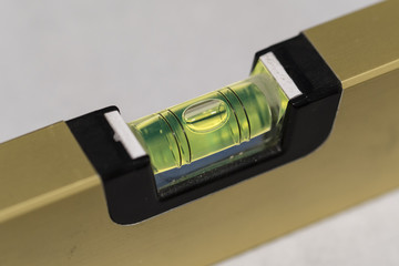 Bubble in spirit level.