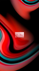 Fluid rainbow colors on black background, vector wave lines and swirls