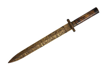 Old east dagger isolated on white background. Clipping path.