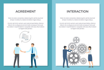 Agreement and Interaction Set of Posters with Text