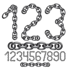 Vector modern numbers collection. Trendy  numbers for use as poster design elements. Created using metal connected chain link.