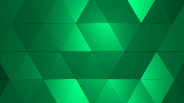 Loopable Abstract Green Blue Low Poly 3D surface as CG background. Soft Polygonal Geometric Low Poly motion background of shifting Red Orange polygons. 4K Fullhd seamless loop background render  V2