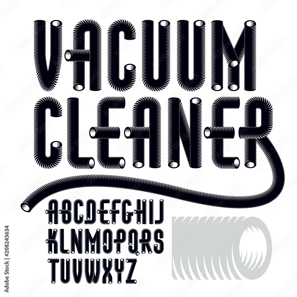 Poster set of condensed, tall modern vector capital, upper case alphabet letters isolated. funky font for u